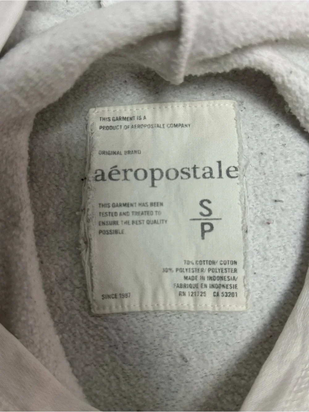 Aeropostale White Hoodie with Pink & Black Graphic - Picture 6 of 7